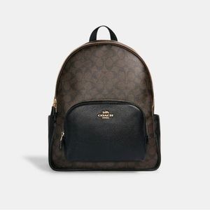 Large Court Backpack In Signature Canvas